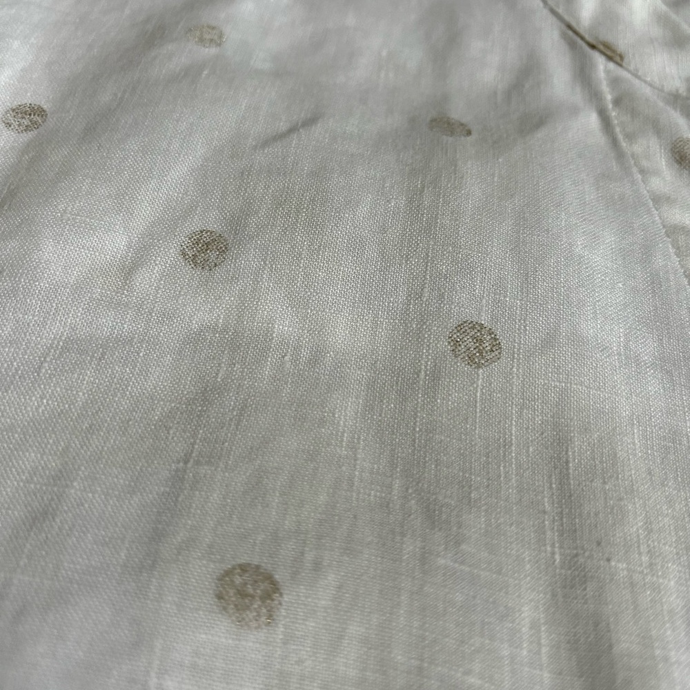 BODEN evie linen polka dot button front shirt white gold plus size 20/22 - Picture 8 of 11